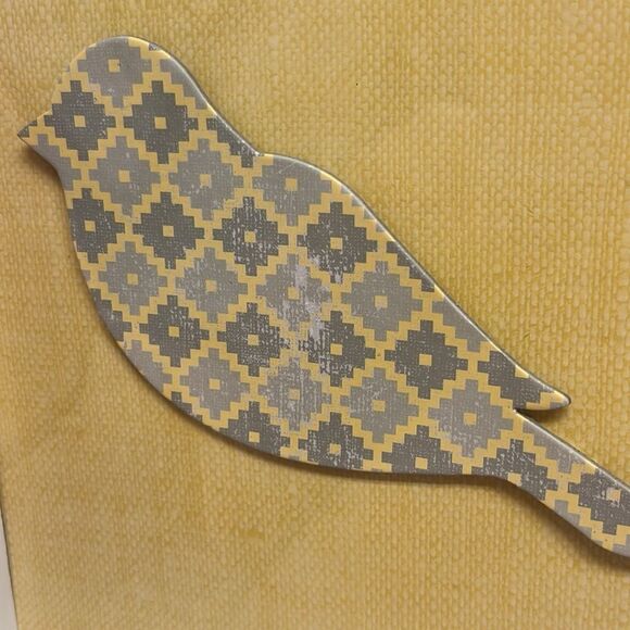 Bird Nature Yellow Grey Pattern 3D Set of Square White Picture Frames Artwork - Picture 7 of 12